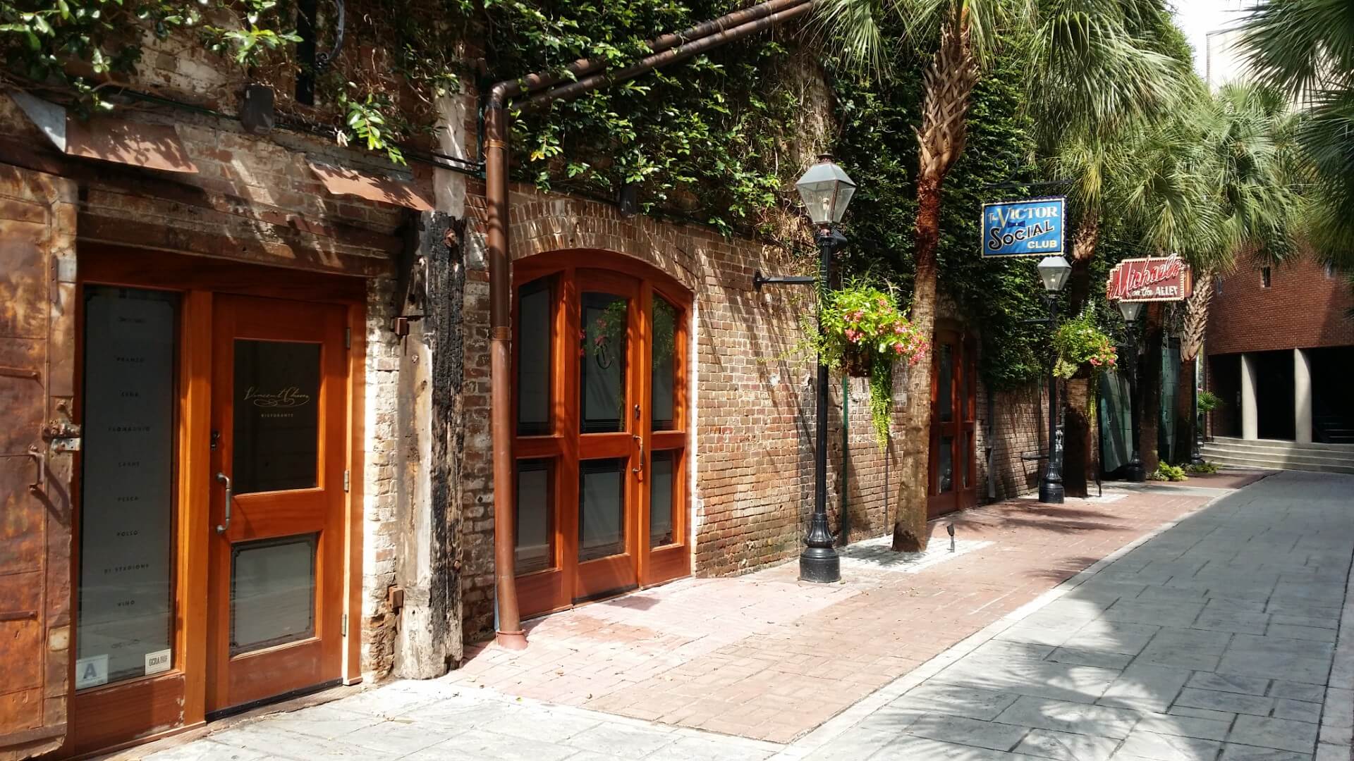 Street view featuring a custom wooden gate in Charleston by MW Millworks